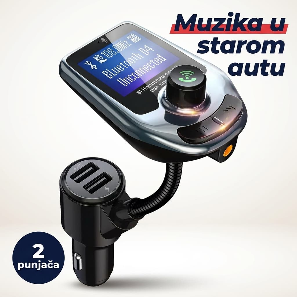 MP3 transmiter za auto + 2 punjača